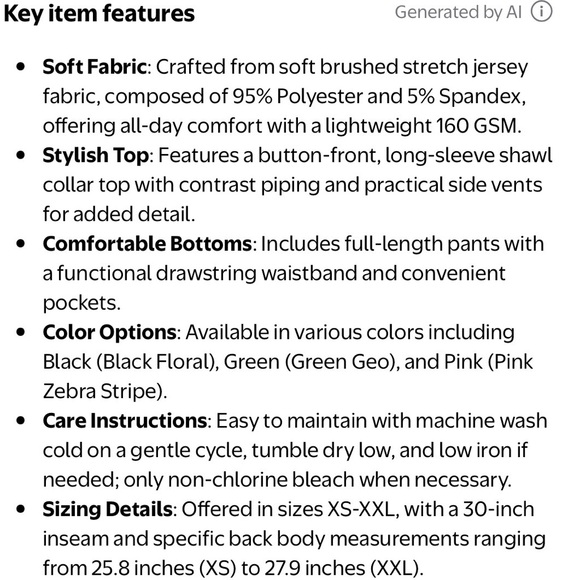 ⭐️ Firm Price ⭐️ worn once Room Service Green Geo Pajama Set - Picture 6 of 7